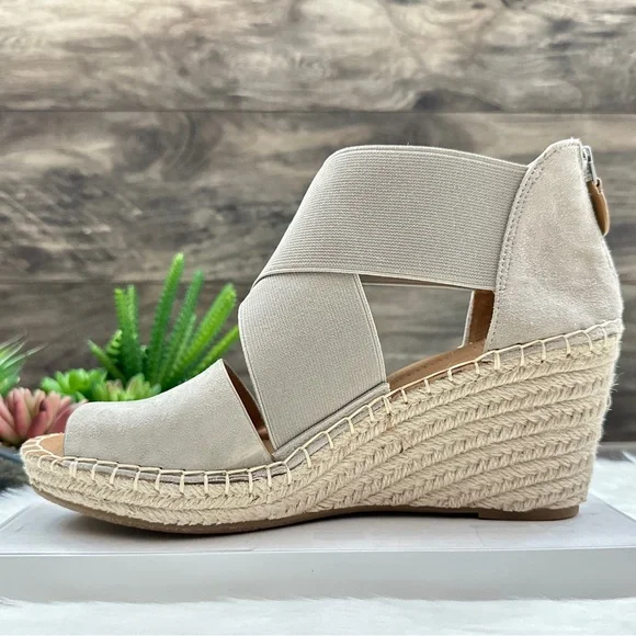 ❌SOLD❌NIB Gentle Souls Kenneth Cole Colleen X Elastic Espadrille Wedge Sandal - Picture 5 of 14